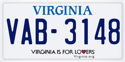 VA license plate VAB3148