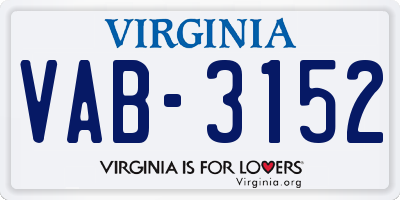 VA license plate VAB3152