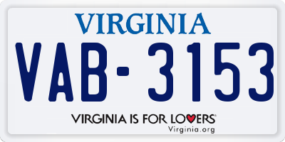 VA license plate VAB3153