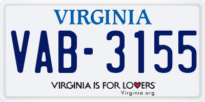 VA license plate VAB3155