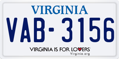 VA license plate VAB3156