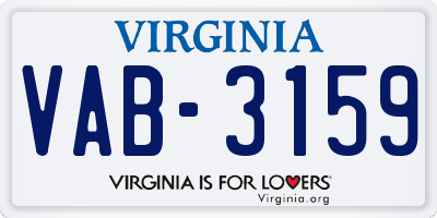 VA license plate VAB3159