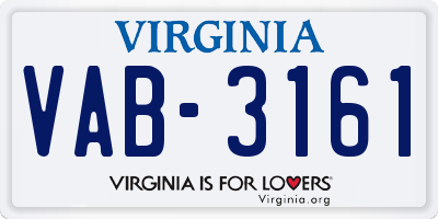 VA license plate VAB3161