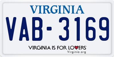 VA license plate VAB3169