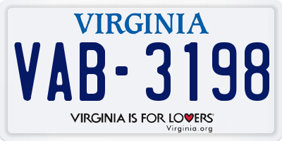 VA license plate VAB3198