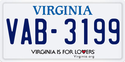 VA license plate VAB3199