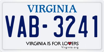 VA license plate VAB3241