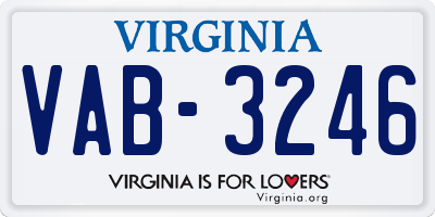 VA license plate VAB3246