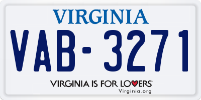 VA license plate VAB3271