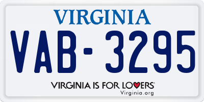 VA license plate VAB3295