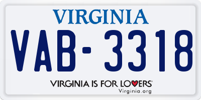 VA license plate VAB3318