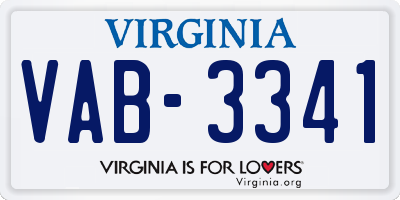 VA license plate VAB3341