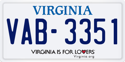 VA license plate VAB3351