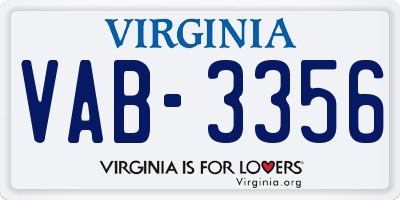 VA license plate VAB3356