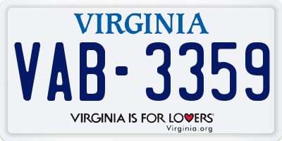 VA license plate VAB3359