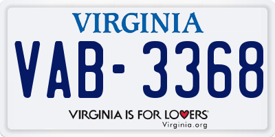 VA license plate VAB3368