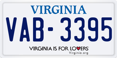 VA license plate VAB3395