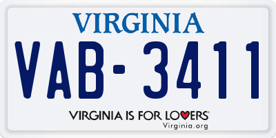 VA license plate VAB3411