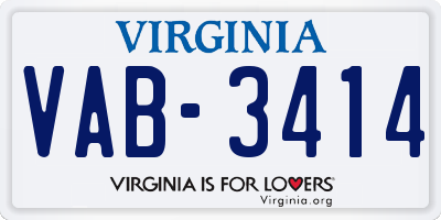 VA license plate VAB3414