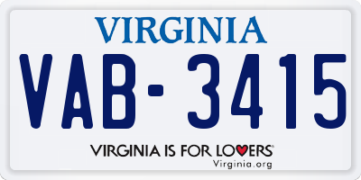 VA license plate VAB3415