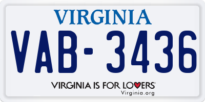 VA license plate VAB3436