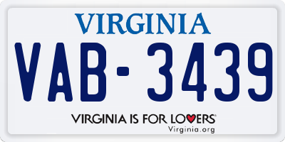 VA license plate VAB3439