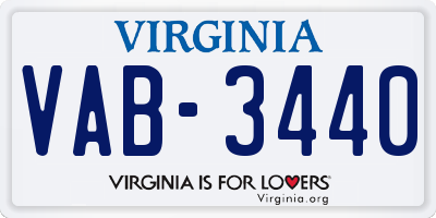 VA license plate VAB3440