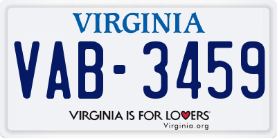 VA license plate VAB3459