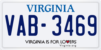 VA license plate VAB3469