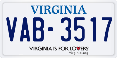 VA license plate VAB3517