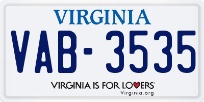 VA license plate VAB3535