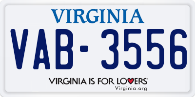 VA license plate VAB3556
