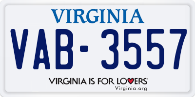 VA license plate VAB3557