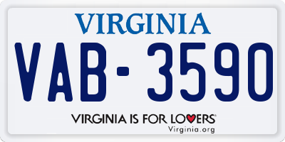 VA license plate VAB3590