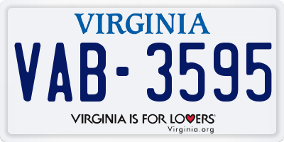 VA license plate VAB3595