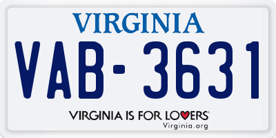 VA license plate VAB3631