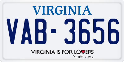VA license plate VAB3656