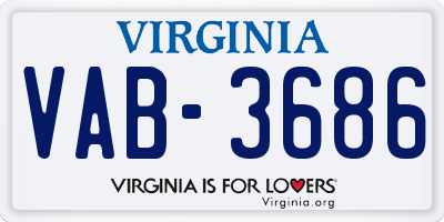 VA license plate VAB3686