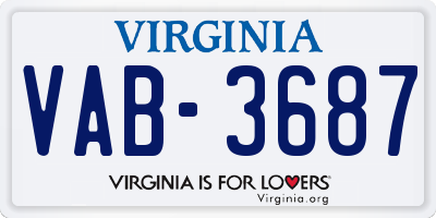 VA license plate VAB3687