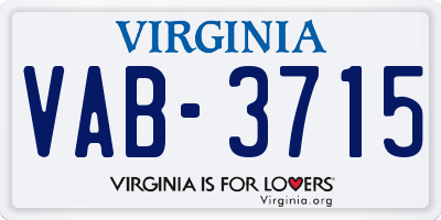 VA license plate VAB3715