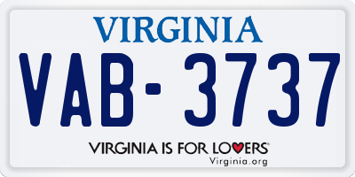 VA license plate VAB3737