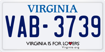 VA license plate VAB3739