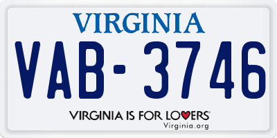 VA license plate VAB3746