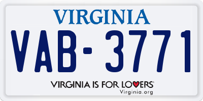 VA license plate VAB3771