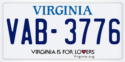 VA license plate VAB3776