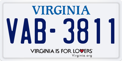 VA license plate VAB3811