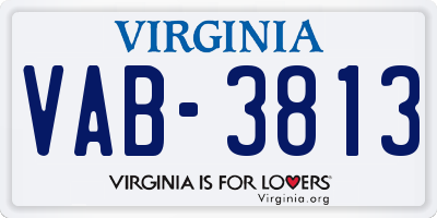 VA license plate VAB3813