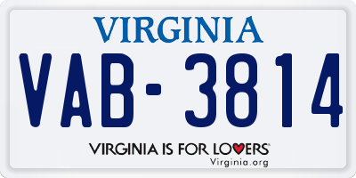 VA license plate VAB3814