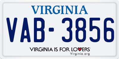 VA license plate VAB3856