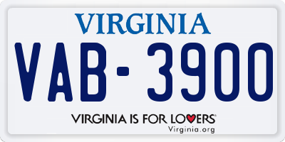 VA license plate VAB3900